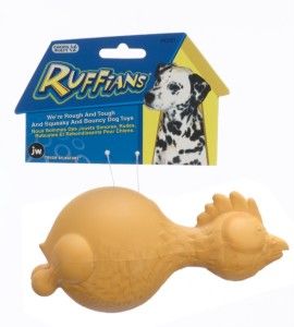 JW Pet Tough by Nature Ruffians Squeakin Dog Toy Chicken Large 7