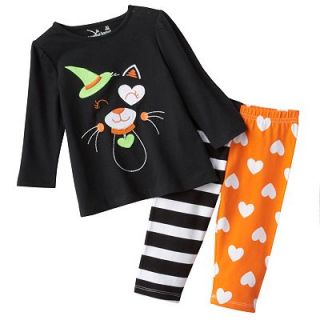 Jumping Beans Halloween Cat Babydoll Top and Leggings Set   Baby