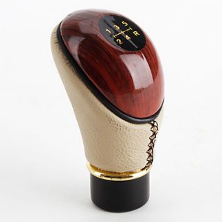 USD $ 10.99   Red Peach Wood and Leather Transfer Gear Control Lever