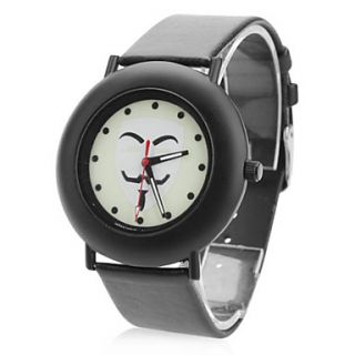 EUR € 5.97   Frauen Maske Stil pu analoge Quarz Armbanduhr (schwarz