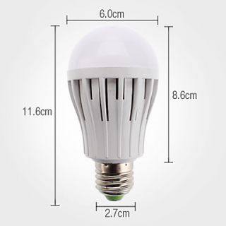 E27 7W 680 710LM 6000 6500K Branco Natural Lâmpada LED Ball (85 265V