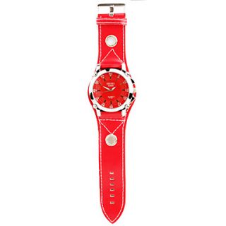 EUR € 9.19   Reloj Pulsera Quartz de Moda Con Correa PU Roja