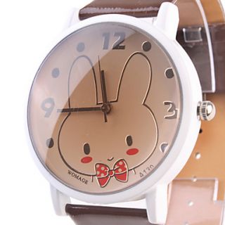 USD $ 4.79   Cute Rabbit Watch With Brown Watchband A139,