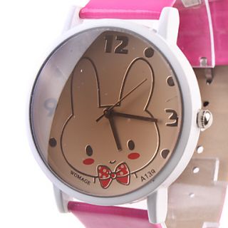 USD $ 4.79   Cute Rabbit Watch With Rose Red Watchband A139,