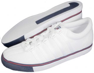 Swiss Classic LX Canvas Mens White Navy Shoes