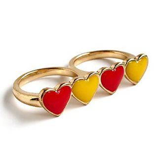 EUR € 2.75   fire hjerter form dobbelt ring (tilfeldige farger