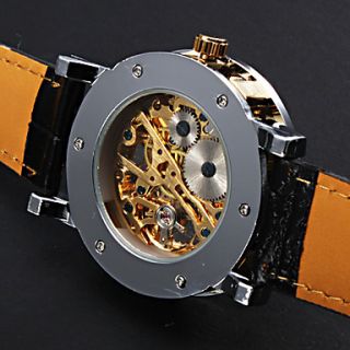 EUR € 13.79   unisex pu analoge mechanische trendy horloge (goud