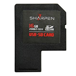 Sharpen 16GB 20MB/S 133x HD Video SDHC Memory Card with USB Flash Disk