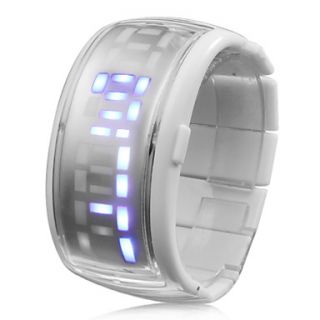 USD $ 7.49   Bracelet Design Future Blue LED Wrist Watch   White,