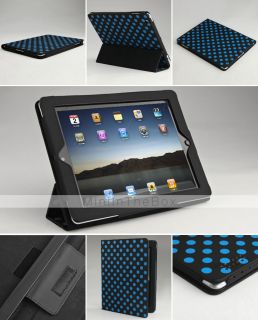 Stylish Dot Pattern Protective PU Leather Case w/ Stand for Apple iPad
