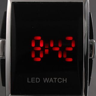 USD $ 4.60   Red LED Silicone Band Wrist Watch   Black,