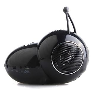 USD $ 34.19   Mini Portable Beetle Shaped Speaker with FM Radio (Black