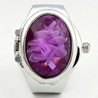 USD $ 3.29   Romantic Flower Case Metal Ring Watch,