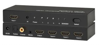 HDMISW4HF HDMI 4x1 Switcher w Separate SPDIF Coax Toslink Audio Output