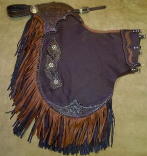 Rockink K Ranch Hand Carved Leather Chinks Custom Made