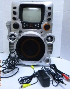 GPX JM250S Portable Home Karaoke Party Machine w Screen Mic CD G iPod