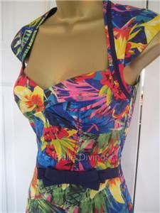 Karen Millen Bright Summer Tropical Galaxy Dress Sz 8