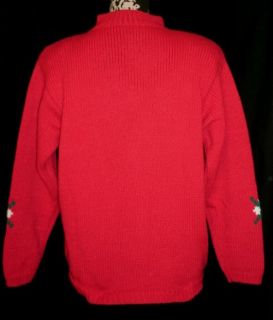Karen Scott Red Scotty Dog Holiday Christmas Sweater M