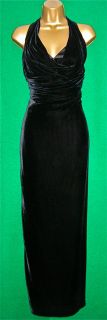 New Karen Millen Long Maxi Black Draped Velvet Halter Evening Dress