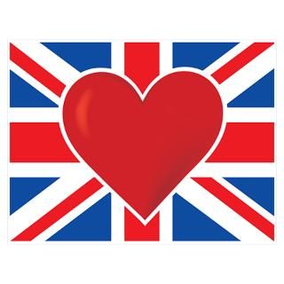 Wall Art  Posters  Heart British Flag Poster