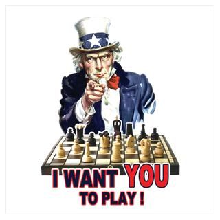 Wall Art  Posters  Uncle Sam Plays Chess Poster