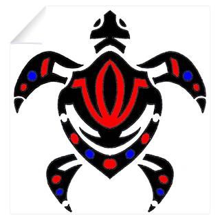 Wall Art  Wall Decals  Tribal Colorful Sea Turtle