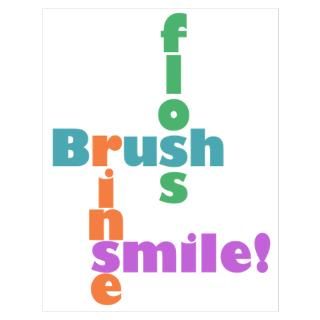 Wall Art  Posters  Brush Floss Rinse Smile Poster