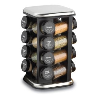 Kamenstein Metro Wood 16 Jar Revolving Spice Rack