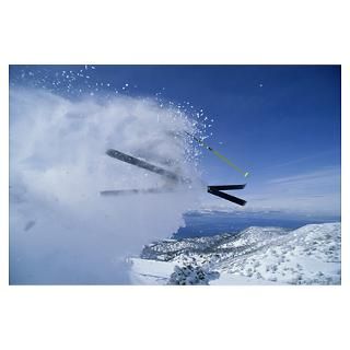 Wall Art  Posters  SKIER KICKING UP SNOW IN MIDAIR