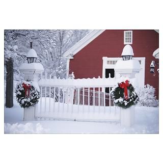 Wall Art  Posters  Fence covered in snow Poster