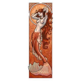 Wall Art  Posters  Copper Mermaid Nouveau Poster