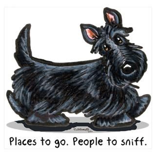 Wall Art  Posters  Funny Black Scottie Poster