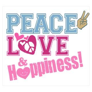 Wall Art  Posters  Peace Love and Happiness Poster