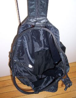 Marika Black Nylon Backpack Convertible Drawstring Tote GUC