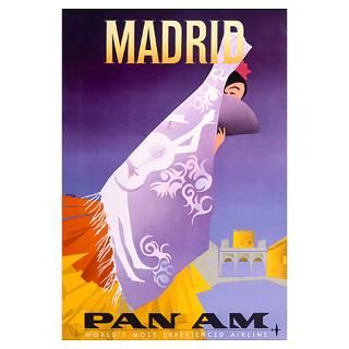 Wall Art  Posters  Madrid, Pan Am, Vintage Poster