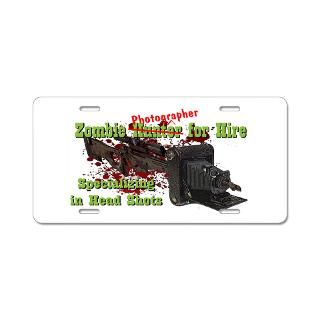 Zombie Photographer (PG 13) Aluminum License Plate for $19.50