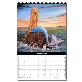 Mermaid Vertical 2013 Wall Calendar by Dashinvainesart