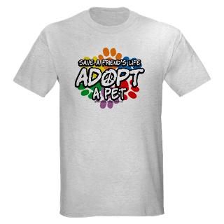 Adopt T shirts  Paws Adopt 2009 Light T Shirt