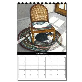 17x11 2009 2013 Wall Calendar #5 with 13 Cat Paintings by