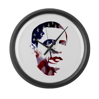 2008 Gifts  2008 Home Decor  Obama Flag Large Wall Clock