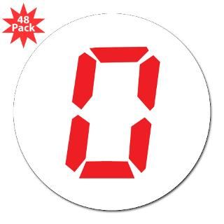 Zero alarm clock number 3 Lapel Sticker (48 pk)