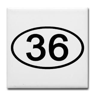 Gifts  36 Kitchen and Entertaining  Number 36 Oval Tile Coaster