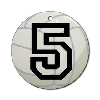 Volleyball Player Number 5 Ornament (Round) for $12.50