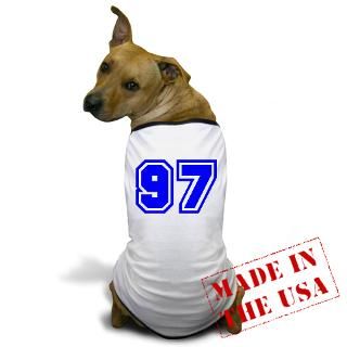  97 Pet Apparel  Varsity Uniform Number 97 (Blue) Dog T Shirt