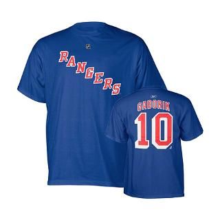 Marian Gaborik Blue Reebok Name and Number New York Rangers T Shirt