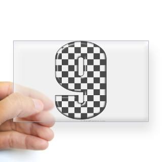 checkered number 9 Rectangle Decal for $4.25