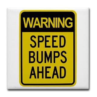 Speed Bumps Ahead Road Sign Tile Coaster  Speed Bumps Ahead Road
