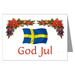 God Jul Greeting Cards  Sweden God Jul 2 Greeting Cards (Pk of 10