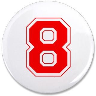 varsity font number 8 red 3 5 button $ 6 49