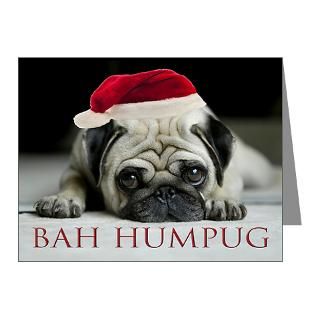 Gifts  Bah Humpug Note Cards  Pug Christmas Cards (Pk of 10